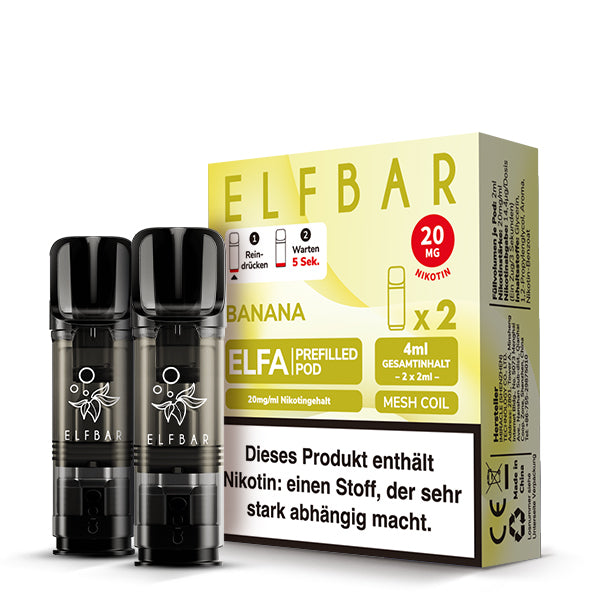 Elfbar ELFA Banana – vorgefüllter Pod mit natürlichem Bananenaroma, Close-up