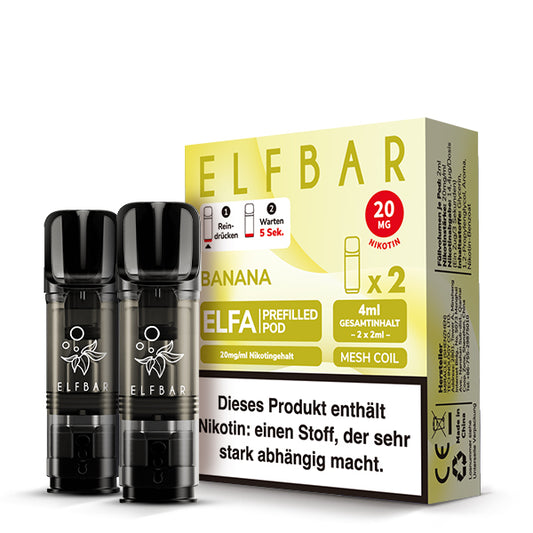 Elfbar ELFA Banana – vorgefüllter Pod mit natürlichem Bananenaroma, Close-up