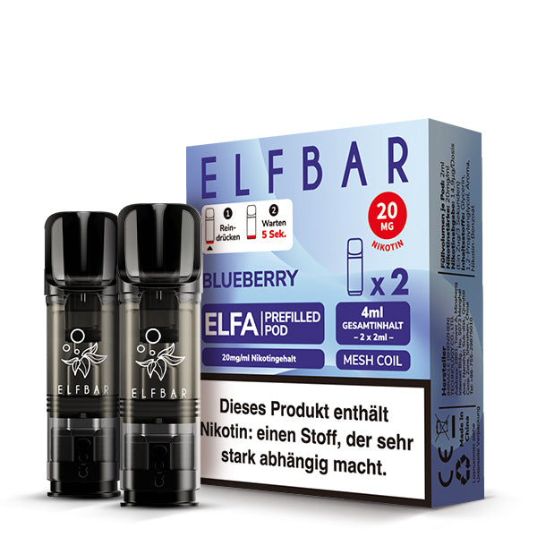 Elfbar ELFA Blueberry Prefilled Pod mit fruchtigem Heidelbeer-Geschmack