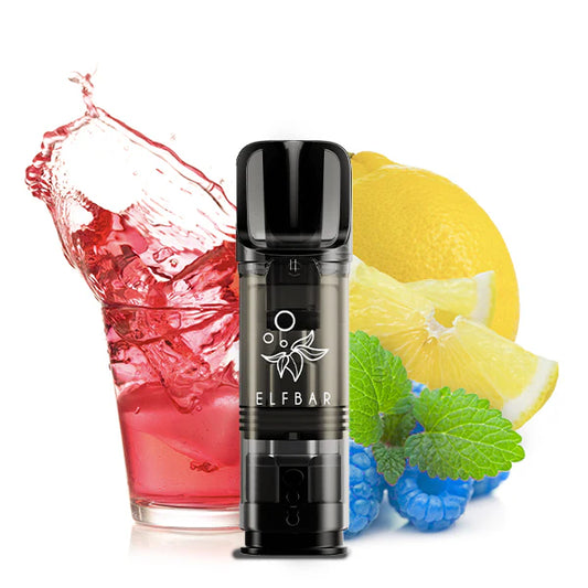 Elfbar ELFA Blue Razz Lemonade – vorgefüllter Pod, fruchtige Blaubeer-Himbeer-Limonade, close-up