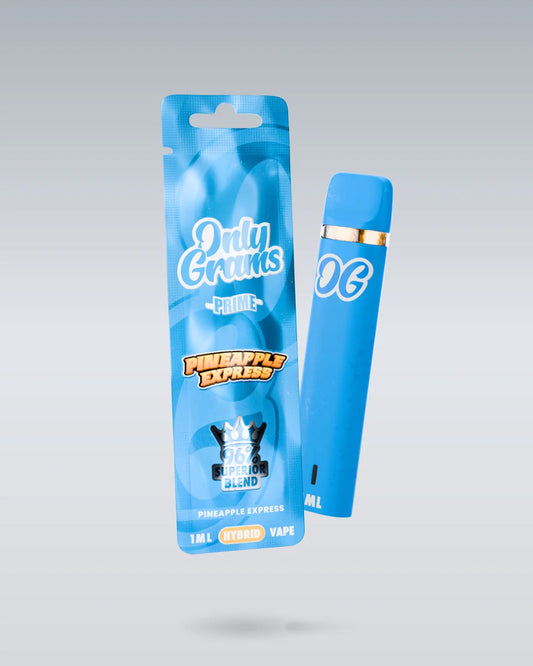 OnlyGrams Superior Vape Pineapple Express Einweg-Vape mit intensivem Ananas-Aroma, Close-up"